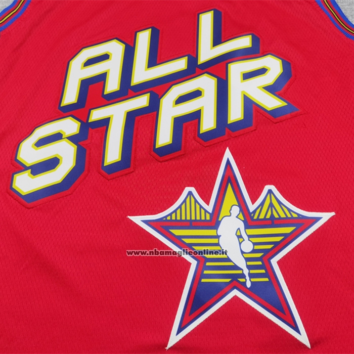 Maglia All Star 2025 San Antonio Spurs Victor Wembanyama No 1 Rosso